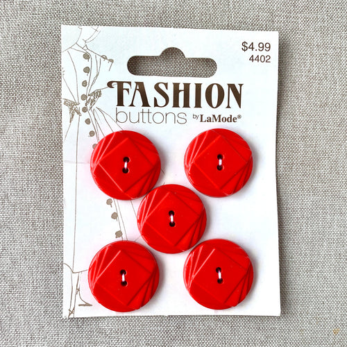 4402 Vintage Geometric - La Mode Fashion - 2 Holes - 25mm - Red