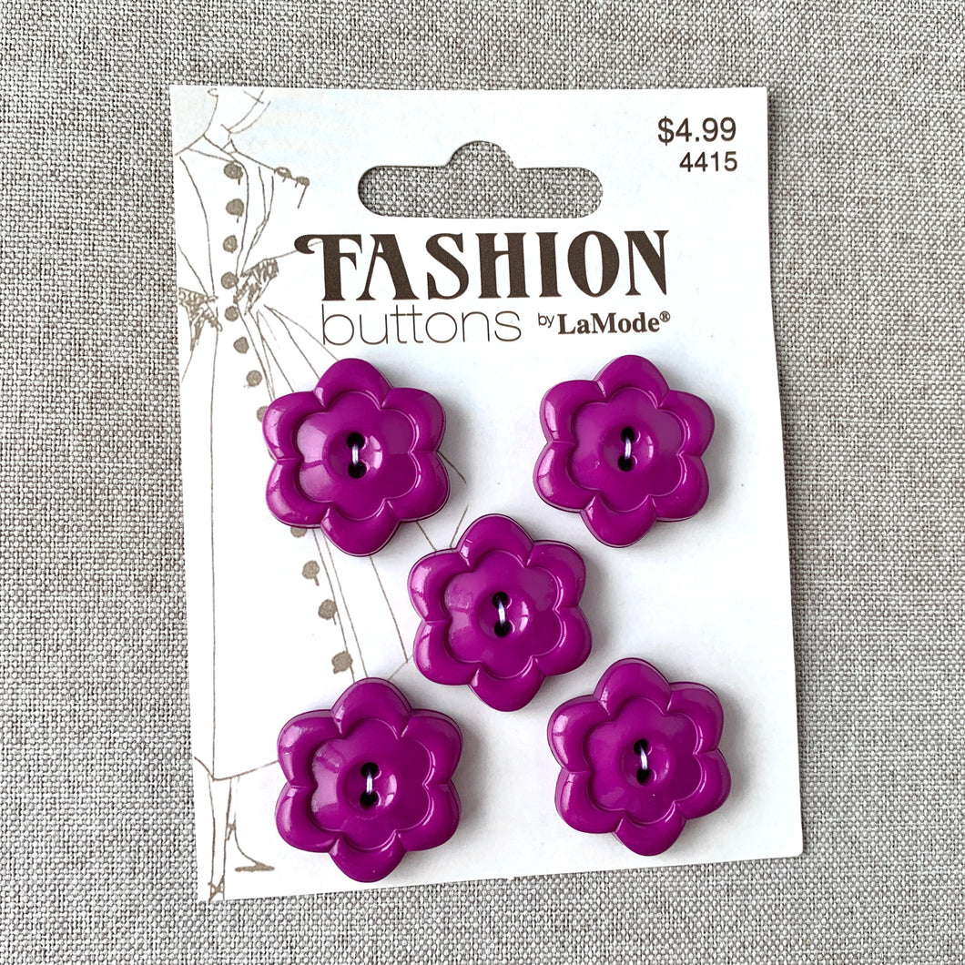 4415 Vintage Flower - La Mode Fashion - 2 Holes - 25mm - Purple