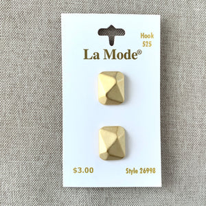 26998 Geometric Gold Rectangle - La Mode - 1 Hole - 19mm - Gold