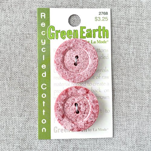 2768 Pink Recycled - Green Earth by La Mode - 2 Holes - 28mm - Pink