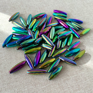Rainbow Iris Oval Beads - 19mm - Rainbow Iris - Package of 61 Beads - The Attic Exchange