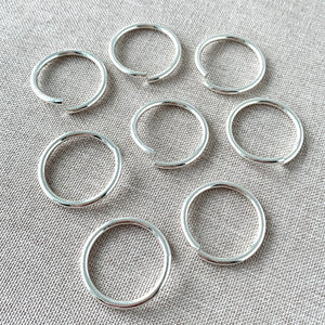 22mm Silver Round Jumprings - 22mm - Round - Silver Plated - Package of 8 Jump Rings - The Attic Exchange
