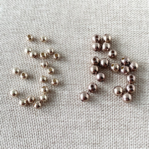 Round 2mm and 3mm - Silver Plated - Spacer beads - Smooth Round - Ball Beads - Pack of 38 Beads - The Attic Exchange