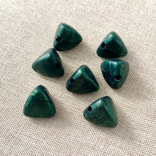 Load image into Gallery viewer, Forest Green Marble Pyramid Beads - Acrylic - 13mm - Package of 7 Beads - The Attic Exchange