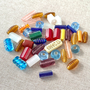 Transparent Glass Beads - Mixed Shapes and Sizes - Package of 41 Beads - The Attic Exchange