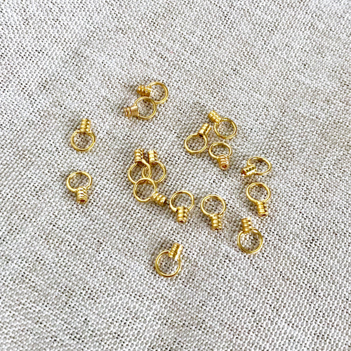 Gold Plated Loop Crimps - Nickel Free - Pack of 16 - The Attic Exchange