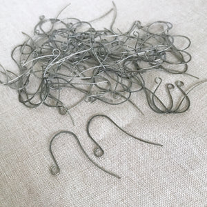 Oxidized Silver Plated Fish Hook Earwires - 40mmx20mm - Package of 72 - The Attic Exchange