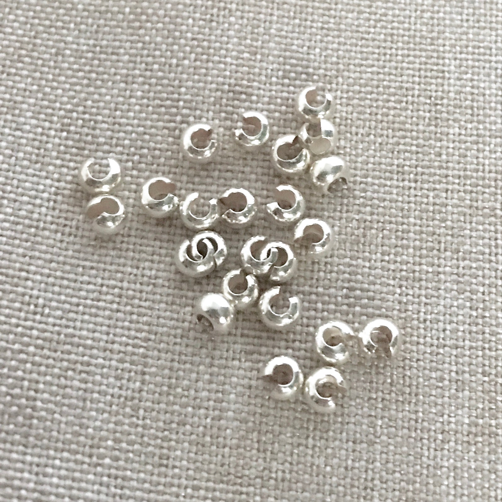 Silver Plated Textured Crimp Beads – The Attic Exchange