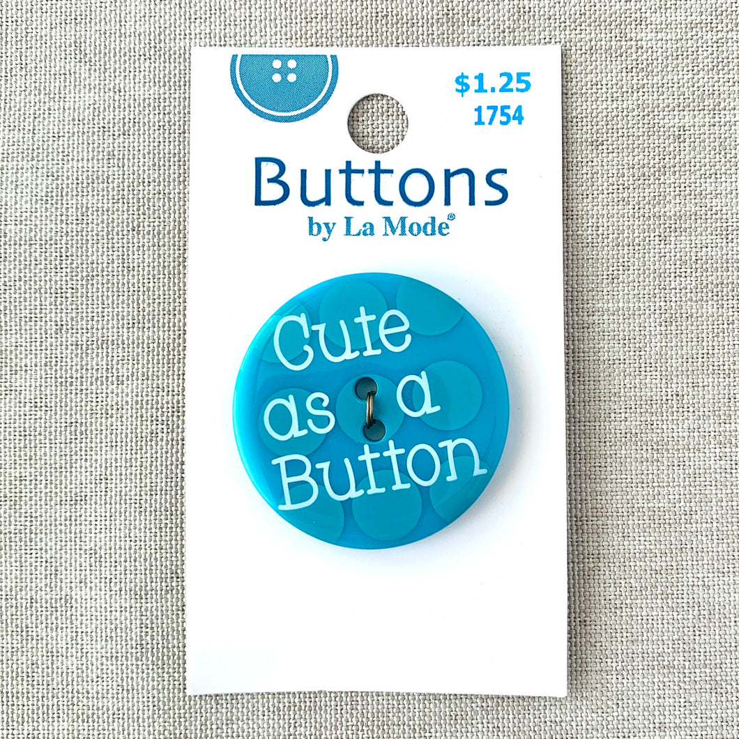 1754 Cute As A Button - La Mode - 2 Holes - 34mm - Blue
