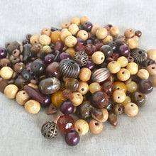 Load image into Gallery viewer, Exquisite Collection - Mix of Wood, Acrylic, Antique Copper Beads - Filigree, Round, Oval - Package of 5oz of beads - The Attic Exchange