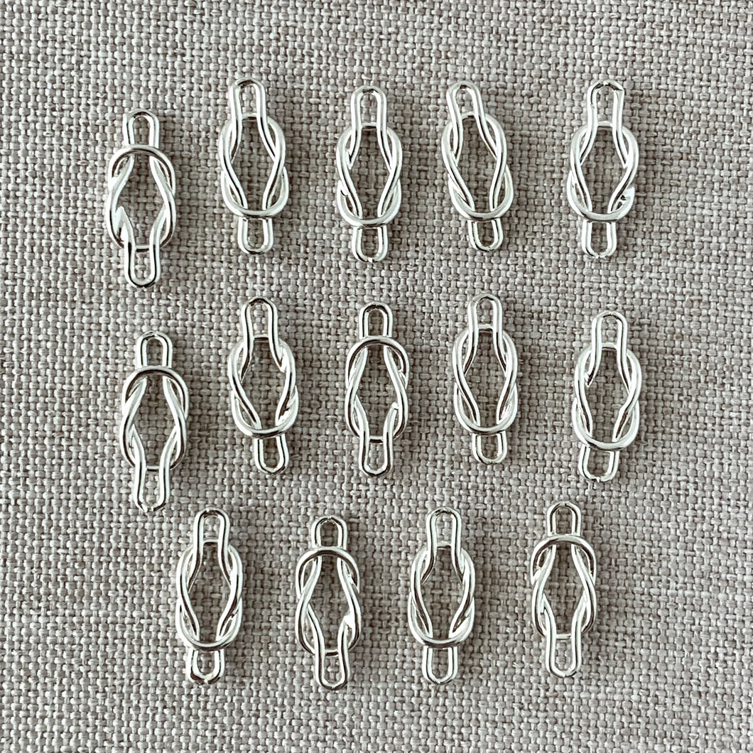 Rope Knot Links - Silver Plated - Blue Moon Beads - 5mm x 14mm - Package of 14 Links - The Attic Exchange