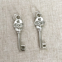 Load image into Gallery viewer, Silver Skeleton Key Charms - Zinc Silver Skeleton Keys - Pack of 2 Charms - The Attic Exchange