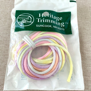 Pastel Satin Rattail Cord - 2mm Cord - Heritage Trimming - Pack of 4 Yards - The Attic Exchange
