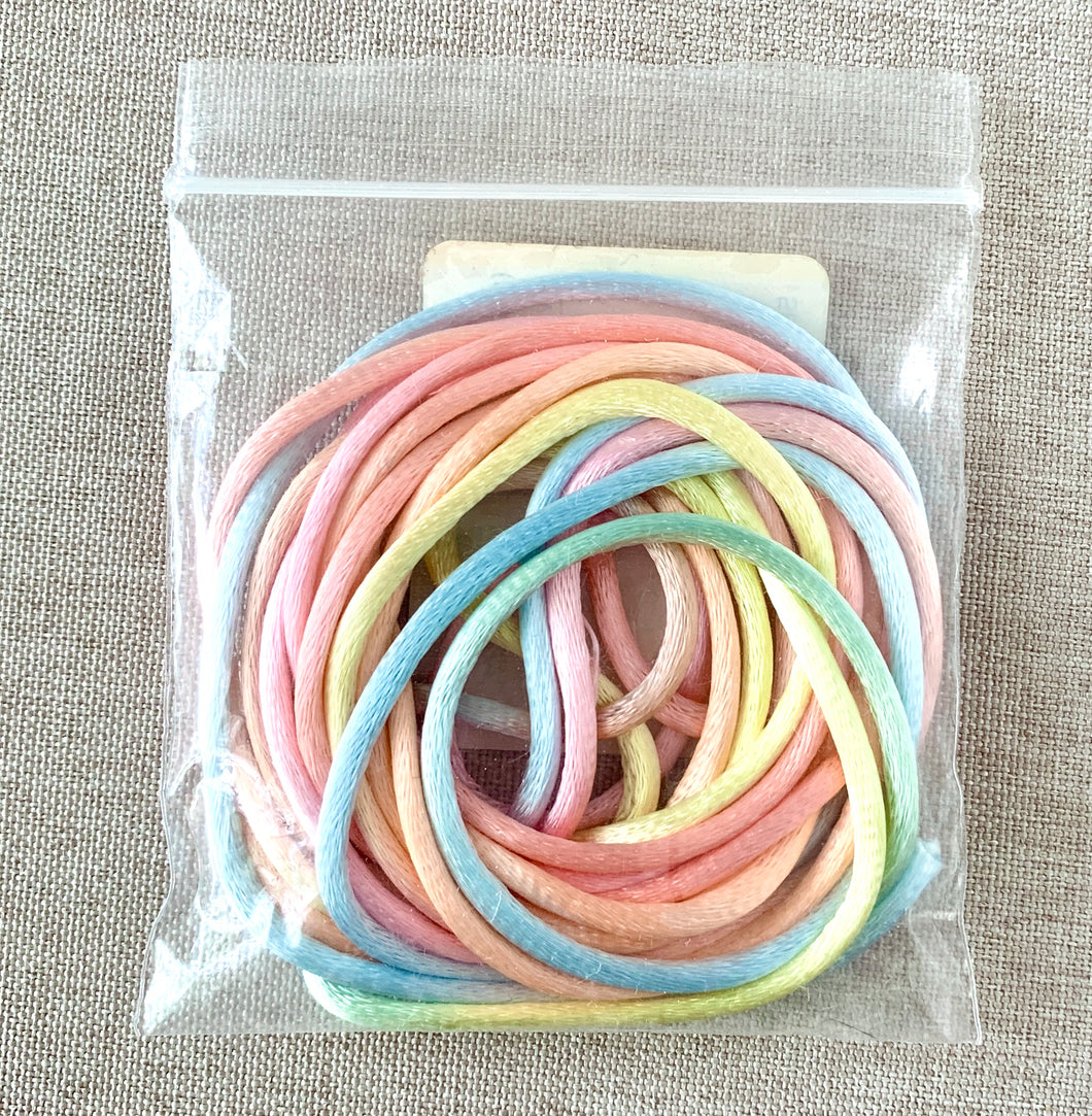 Spring Flowers Satin Rattail Cord - 2mm Cord - 10 Feet - The Attic Exchange