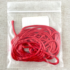 Red Satin Mousetail Cord - 1.5mm Cord - 10 Feet - The Attic Exchange