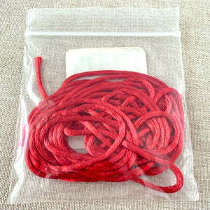 Red Satin Mousetail Cord - 1.5mm Cord - 10 Feet - The Attic Exchange