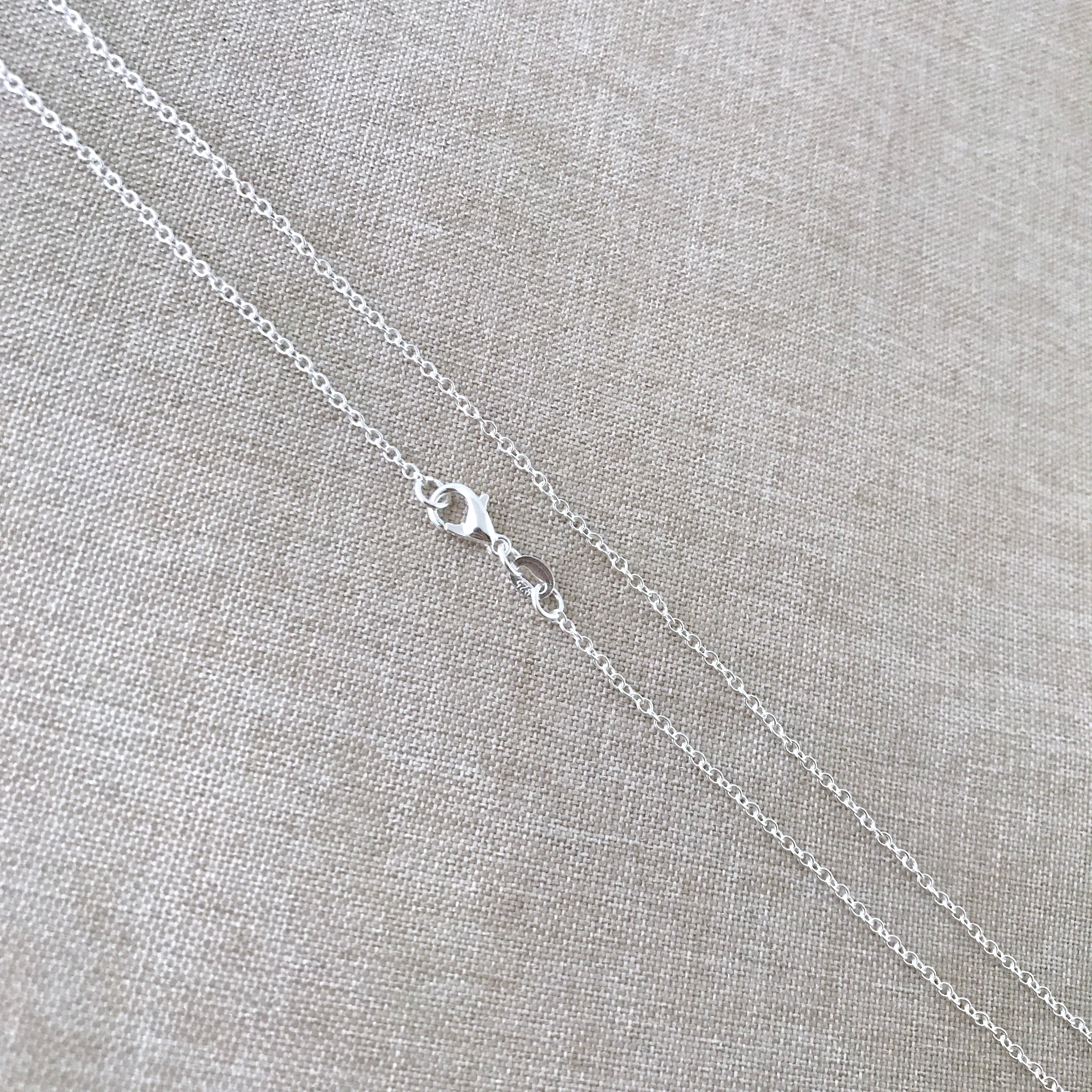 18 - 925 Sterling Silver Filled Necklace Chain - Dainty Fine - 18 - 18 inch - Lobster Claw Clasp - .925 Stamped - Cable Chain - Silver Fill