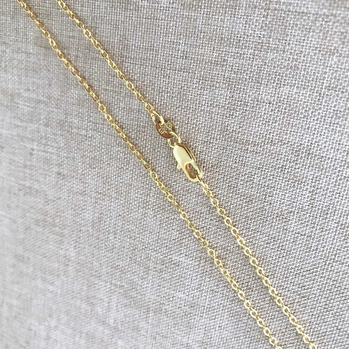 18-Inch Yellow Gold Filled Necklace Chain - Cable - Lobster Claw Clasp ...