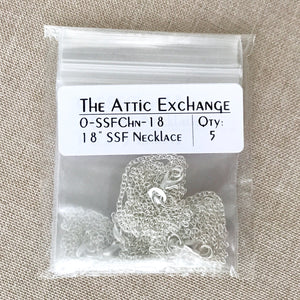 18" - 925 Sterling Silver Filled Necklace Chain - Dainty Fine - 18" - 18 Inch - Lobster Claw Clasp - .925 Stamped - Cable Chain - Silver fill - The Attic Exchange
