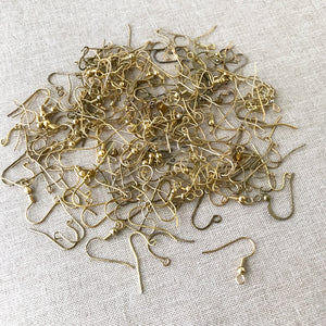 Vintage Style Brass and Gold Plated Fish Hook Ear-wires - Various Styles - Pack of 200 Earwires - 100 Pairs - The Attic Exchange