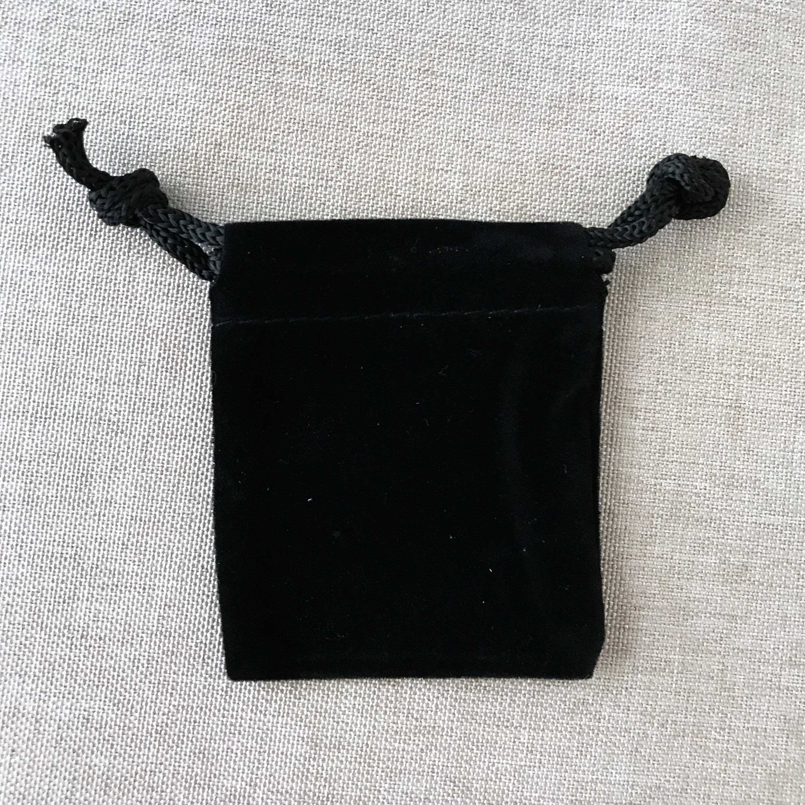 3 x 4 inch Black Velvet Drawstring Pouches