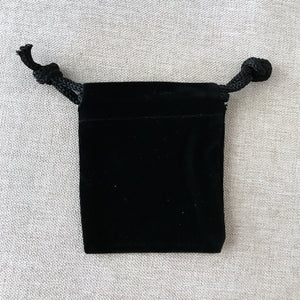 Black Velvet Drawstring Pouches - 2" x 2.5" - Black - Velvet Drawstring Bag - The Attic Exchange