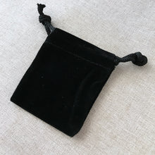 Load image into Gallery viewer, Black Velvet Drawstring Pouches - 2&quot; x 2.5&quot; - Black - Velvet Drawstring Bag - The Attic Exchange