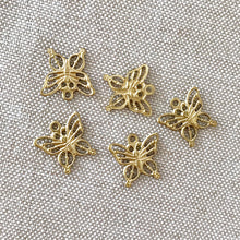 Load image into Gallery viewer, Gold Filigree Butterfly Charms - Gold Plated - 12mm - Pack of 5 Charms - The Attic Exchange