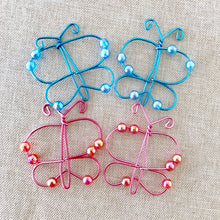 Load image into Gallery viewer, Enamel Coated Wire Butterflies - Pink and Blue - Package of 4 - The Attic Exchange
