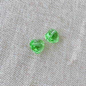 Peridot Swarovski Crystal Heart Bead - 8mm - Peridot Green - Package of 2 Beads - The Attic Exchange