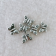 Load image into Gallery viewer, Heavy Butterfly Beads - Antique Silver - 16mm x 11mm - Vertical Drill - Package of 6 Beads - The Attic Exchange