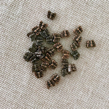Load image into Gallery viewer, Copper Mini Butterfly Beads - Antique Copper - 3mm x 4mm - Vertical Drill - Package of 32 Beads - The Attic Exchange