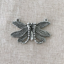 Load image into Gallery viewer, Pewter Silver Double Kissing Dragonfly Pendant - Pewter Silver - Large - 36mm x 21mm - Package of 1 Pendant - The Attic Exchange