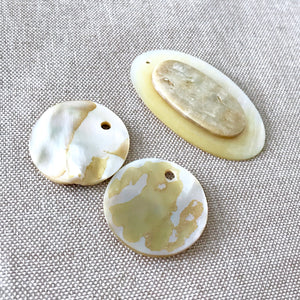 Mother of Pearl MOP Pendants Charms - Top Drilled - Package of 3 As Shown - The Attic Exchange