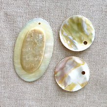 Load image into Gallery viewer, Mother of Pearl MOP Pendants Charms - Top Drilled - Package of 3 As Shown - The Attic Exchange