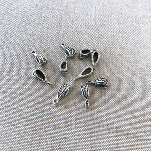 Antique Sterling Silver Celtic Knot Bail - Closed Loop - 12mm x 4mm - Pack of 10 Bails - The Attic Exchange