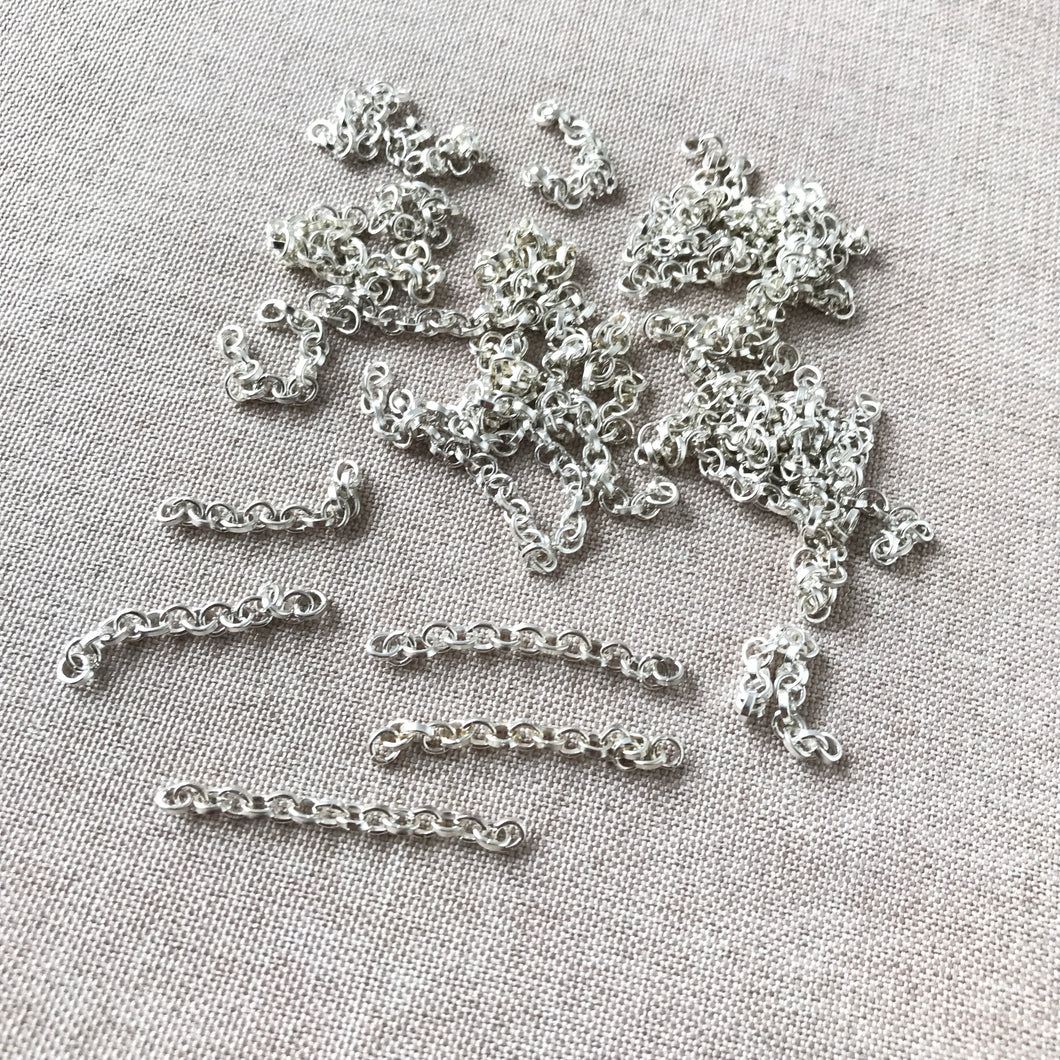 Silver Plated Rolo Chain Pieces - Silver Plated - Rolo Chain - 1.5 Inch - Package of 40 Pieces - The Attic Exchange