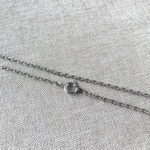 Grey Silver Plated Cable Chain Necklace - Spring Ring Clasp - 18 inch - 18