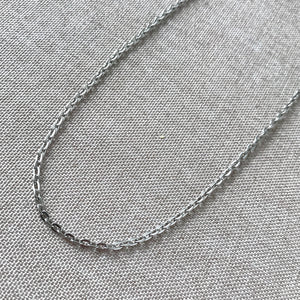 Grey Silver Plated Cable Chain Necklace - Spring Ring Clasp - 18 inch - 18" - Silver Plated - Package of 1 Necklace Chain - The Attic Exchange