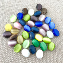 Load image into Gallery viewer, Oval Fiber Optic Glass Bead Assortment - Flat Oval - 8mm x 6mm - Package of 40 Beads - The Attic Exchange