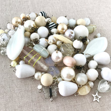 Load image into Gallery viewer, White and Ivory Cream Acrylic Bead Dangle Mix - Assorted Shapes - Assorted Sizes - Package of 95 Beads - The Attic Exchange