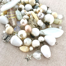 Load image into Gallery viewer, White and Ivory Cream Acrylic Bead Dangle Mix - Assorted Shapes - Assorted Sizes - Package of 95 Beads - The Attic Exchange