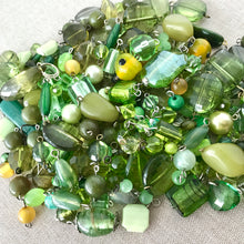 Load image into Gallery viewer, Green Acrylic Bead Dangle Mix - Assorted Shapes - Assorted Sizes - Package of 7 Ounces of Beads - The Attic Exchange