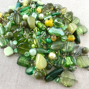 Green Acrylic Bead Dangle Mix - Assorted Shapes - Assorted Sizes - Package of 7 Ounces of Beads - The Attic Exchange