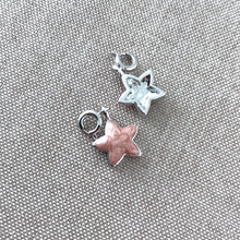 Load image into Gallery viewer, Pink Enamel Star Charms - Rhodium Silver Plated - With Clasps - Star - 12mm - Package of 2 Charms - The Attic Exchange
