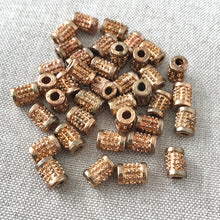 Load image into Gallery viewer, Copper Bumpy Spacer Bead - Tube - 8mm - Large Hole - Package of 39 Beads - The Attic Exchange
