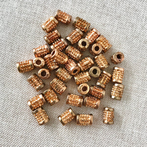 Copper Bumpy Spacer Bead - Tube - 8mm - Large Hole - Package of 39 Beads - The Attic Exchange