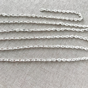 Matte Silver Plated Cable Chain - 30 inch - 30" - Matte Silver Plated - Package of 1 Chain - The Attic Exchange