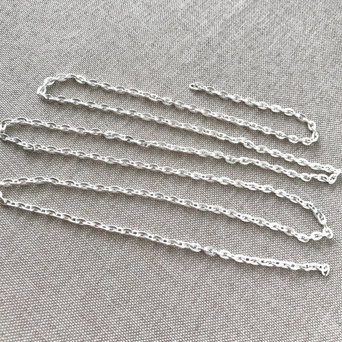 Matte Silver Plated Cable Chain - 30 inch - 30