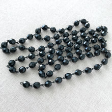 Load image into Gallery viewer, 8mm Jet Black - Swarovski Round Crystals - Package of 80 Beads Linked - The Attic Exchange